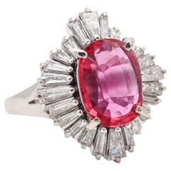 BALLERINA Cocktail Ring In Platinum With 3.98 Cwt. In Red Ruby And Diamonds