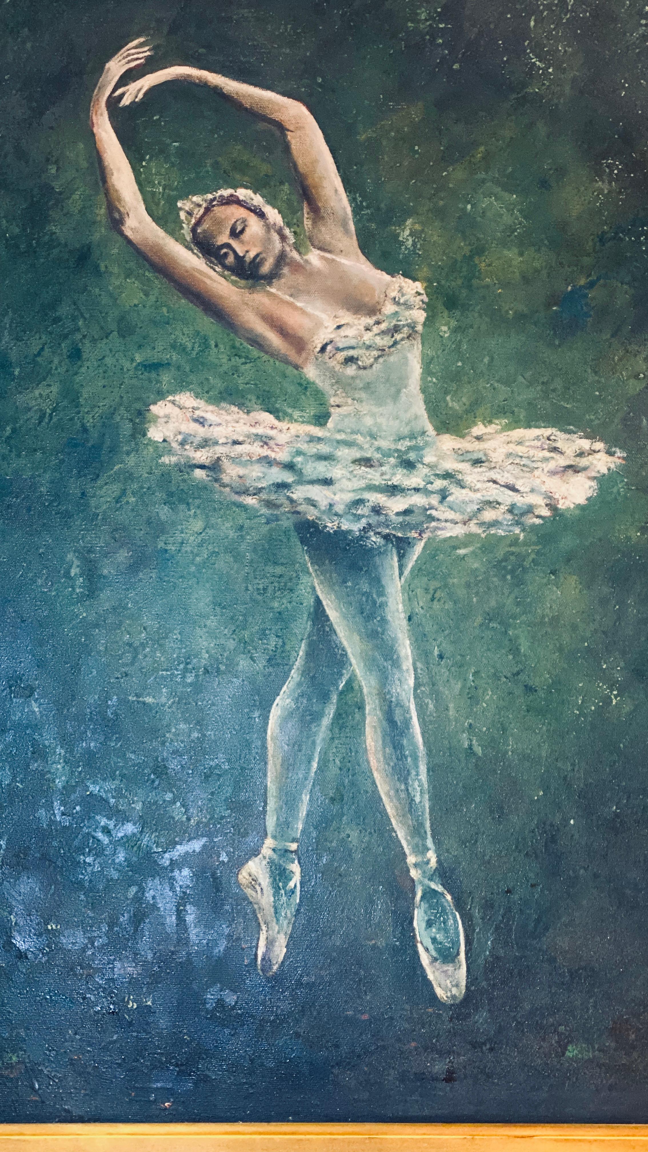 Ballerina dancer oil on canvas.
signed.