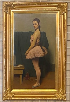 Ballerina Dancer Painting by California Artist Jesse Corsaut, Mid 20th Century