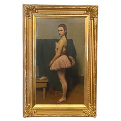 Ballerina Dancer Painting by California Artist Jesse Corsaut, Mid 20th Century