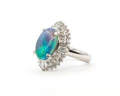 Ballerina Opal & Diamond Ring in Platinum