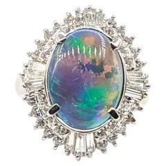 Ballerina Opal & Diamond Ring in Platinum
