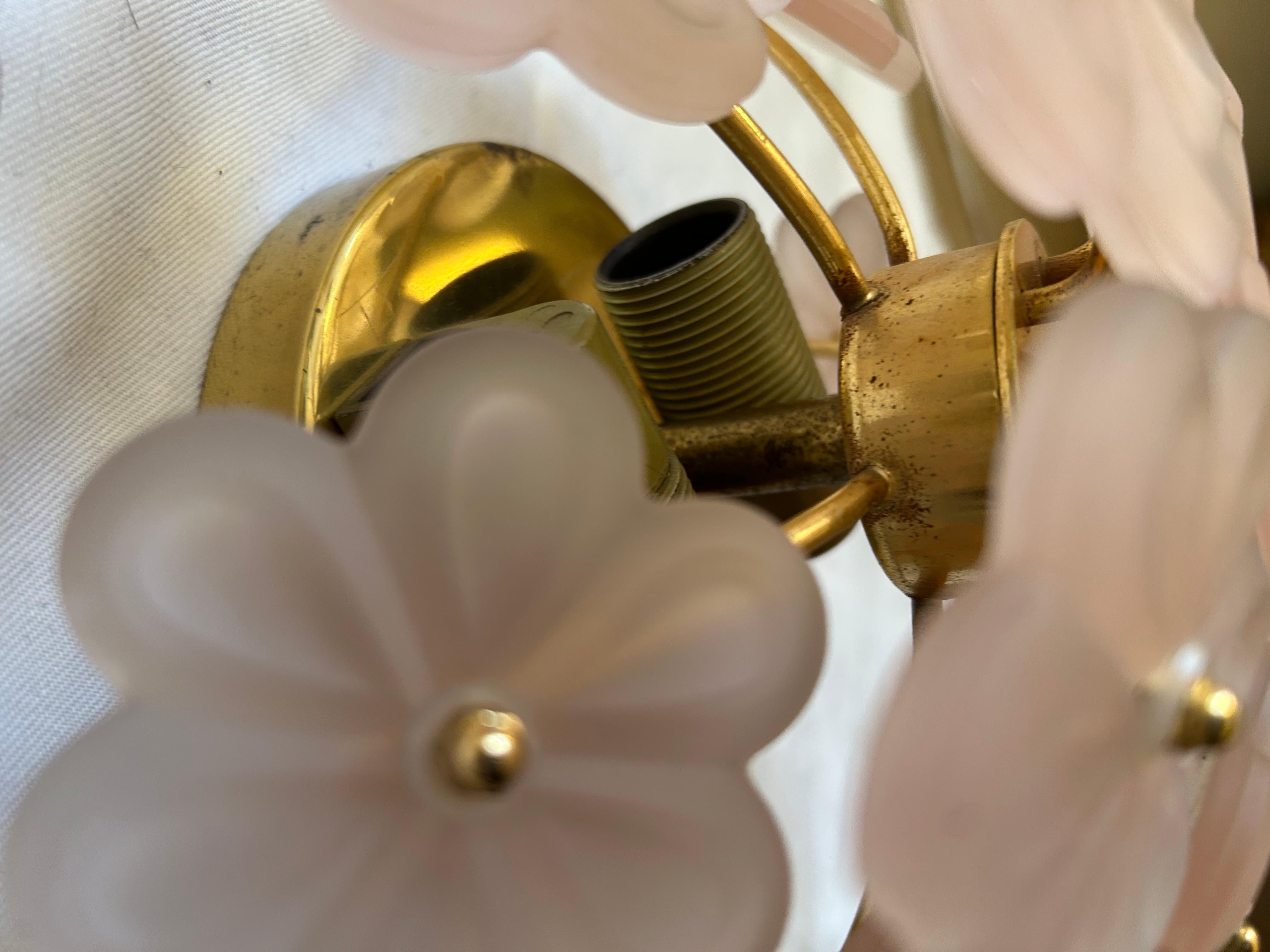 Ballerina Pink Wall Light, Murano Glass, 1980's For Sale 4