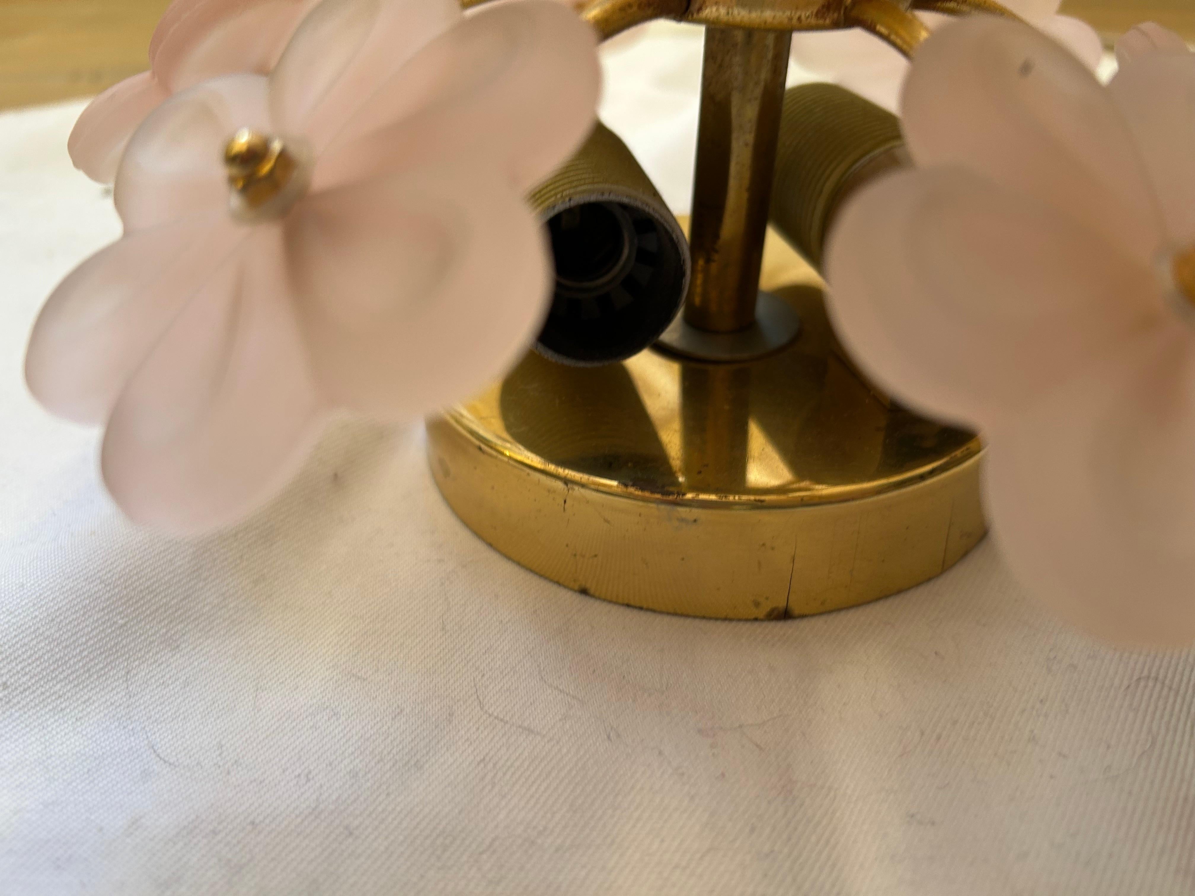 Ballerina Pink Wall Light, Murano Glass, 1980's For Sale 7