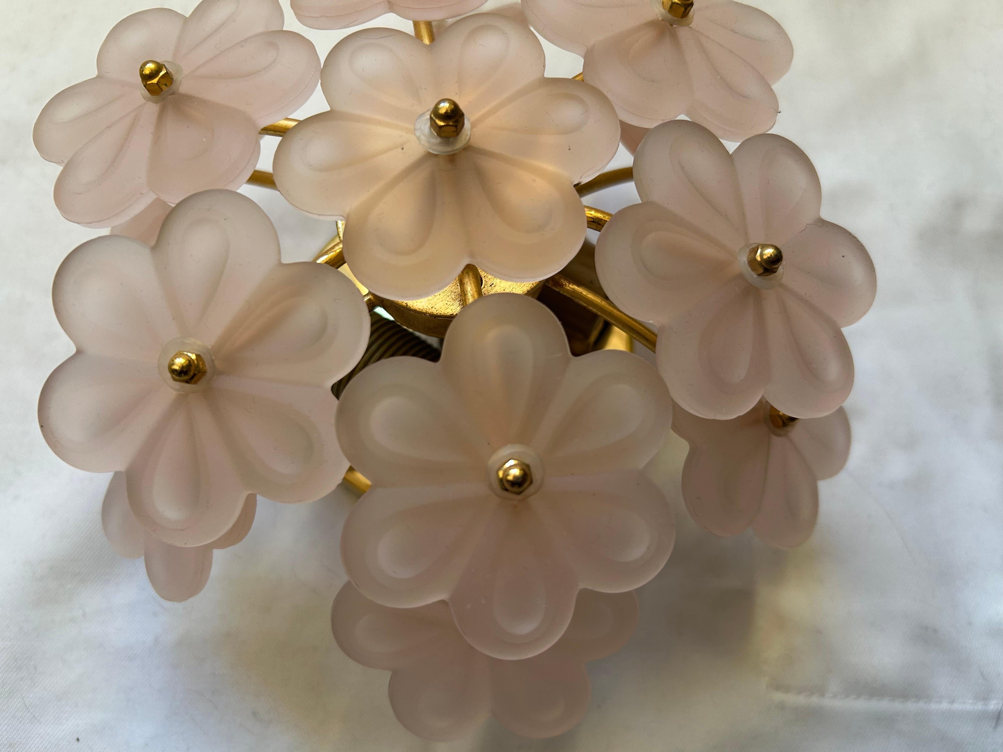 Ballerina Pink Wall Light, Murano Glass, 1980's For Sale 1