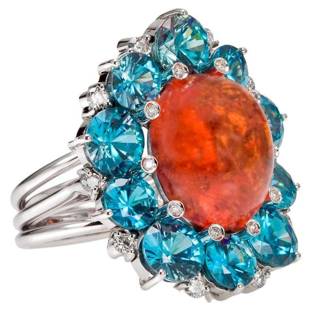 Lester Rings 6.92cts Blue Zircon Lester Lampert Original Baguette, Prince and Rd ...