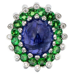 "Costis" Ballerina Ring with 46.46 carats Tanzanite, Tsavorites and Diamonds