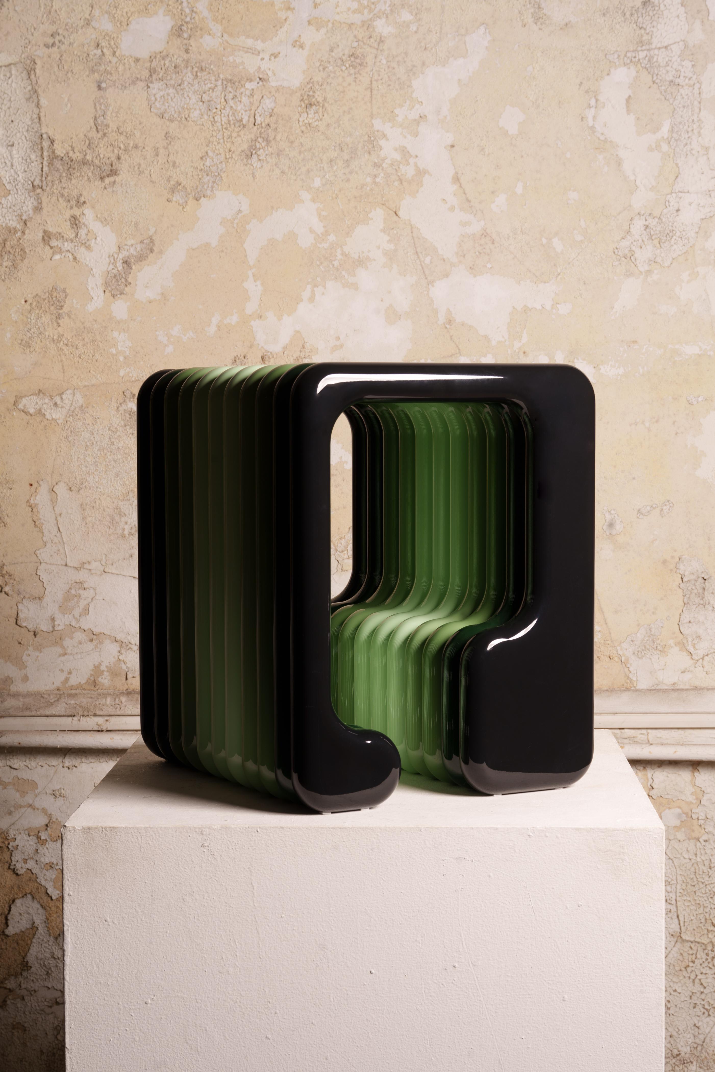 Ballerina Side Table by Senimo
Dimensions: W 44 x D 40 x H 50 cm
Materials: Laquered Wood (MDF)

Each piece is unique or in very small series. Entirely handmade. The structure of the stool is made of MDF (Medium Density Fiberboard). The wood is