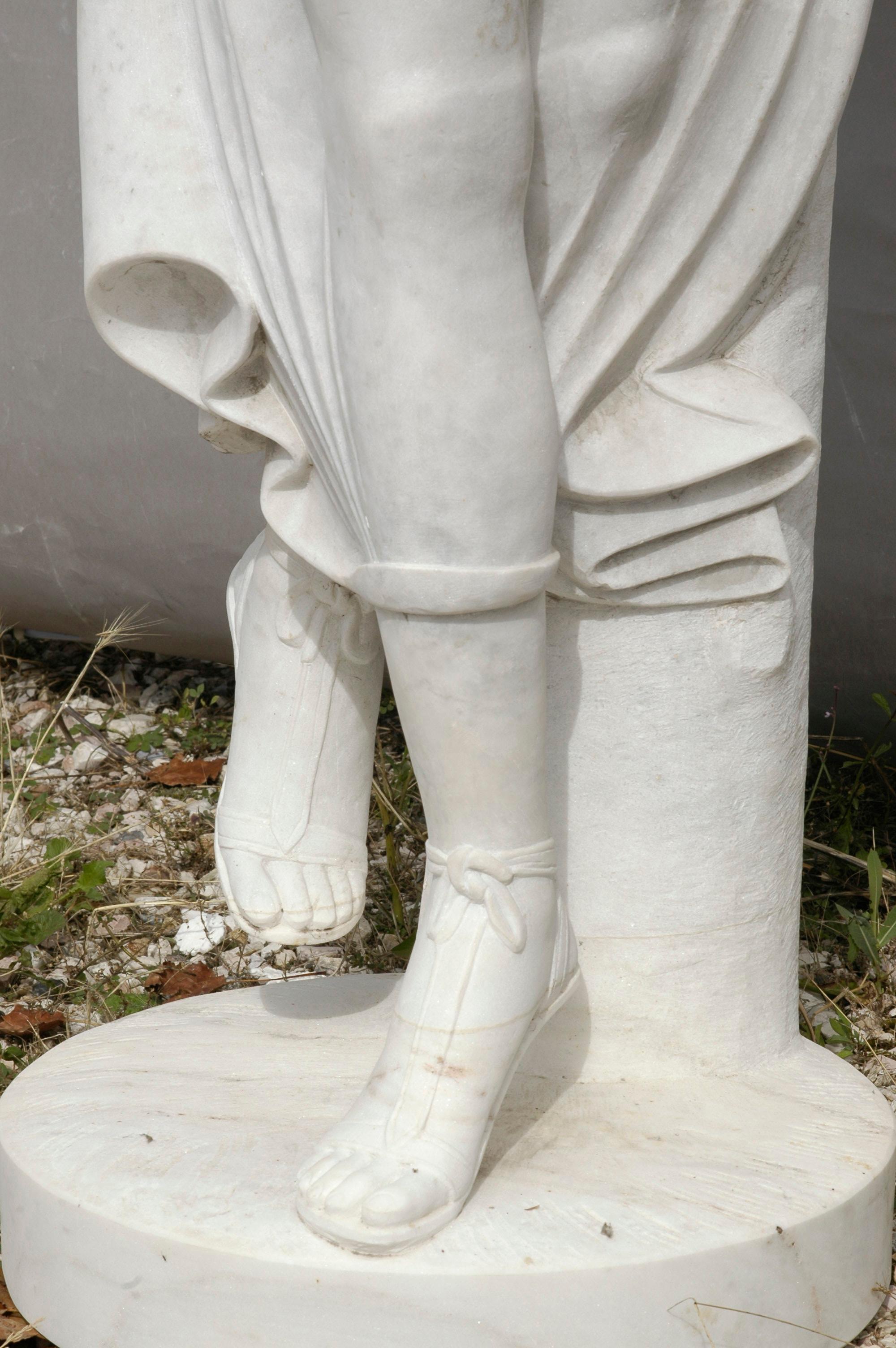 Ballerina Statue in Acquabianco Marble (Italienisch) im Angebot