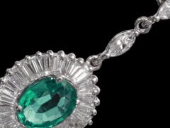 EGL Certified Ballerina Style Natural Emeralds and Diamonds Drop Earrings