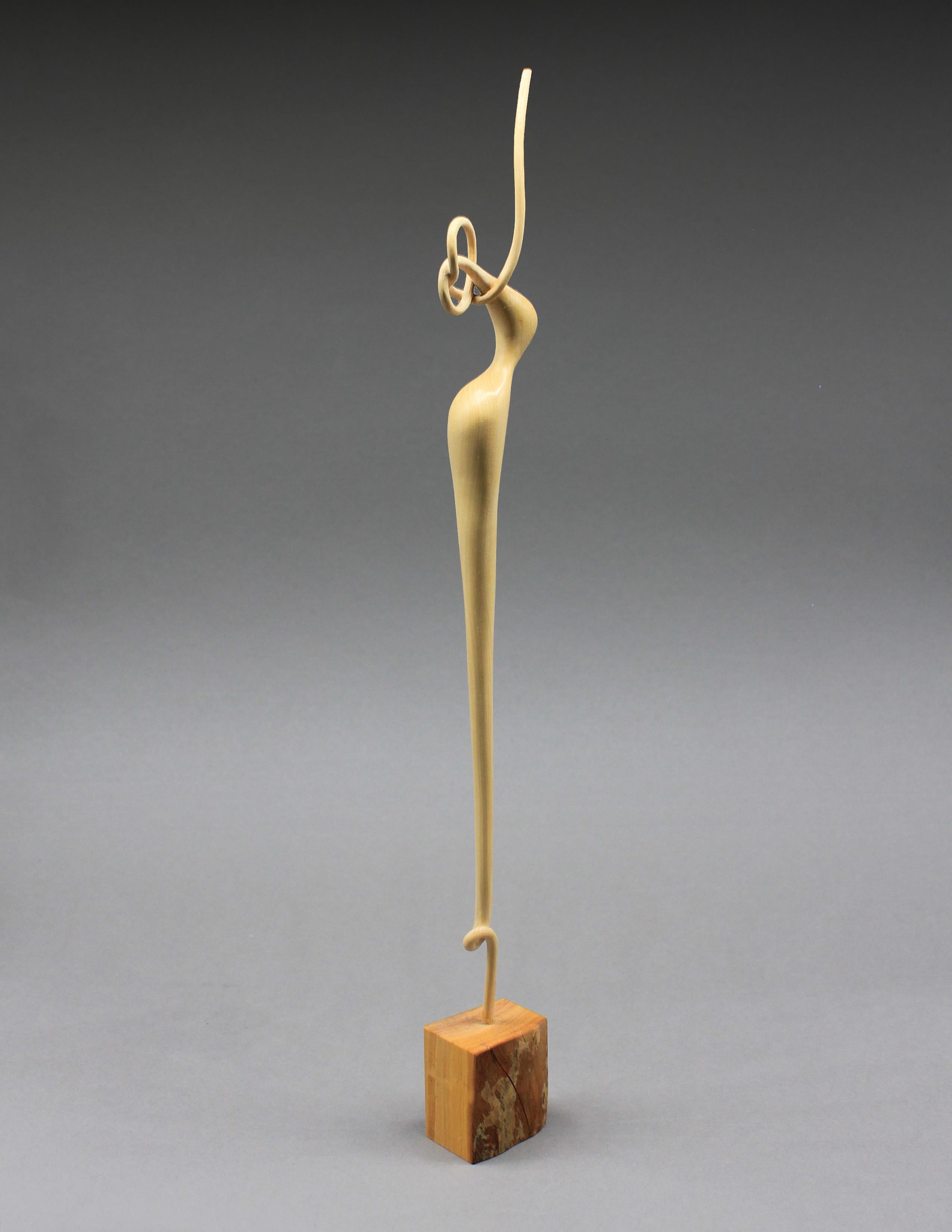 Carved Ballerina, Wood Sculpture by Nairi Safaryan For Sale