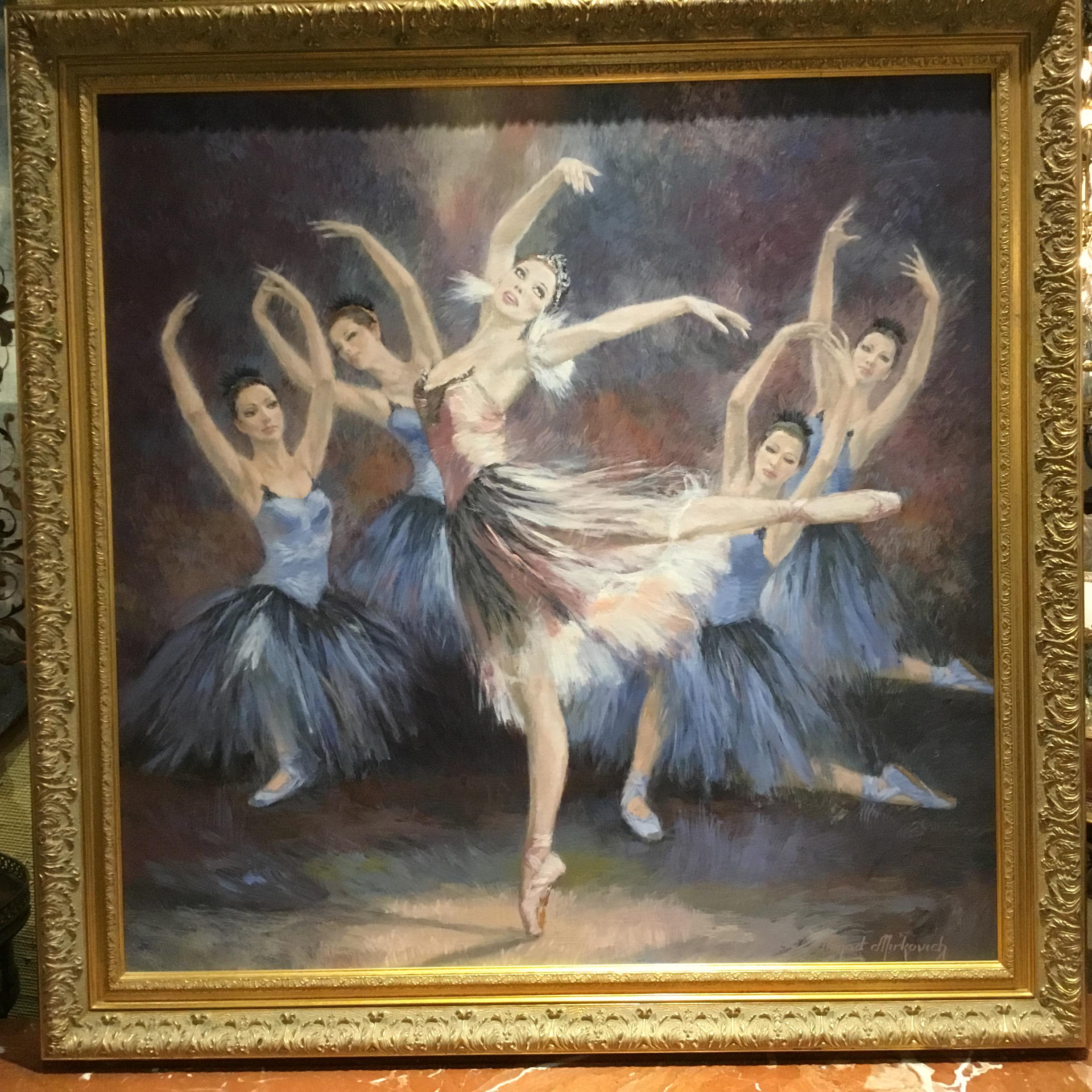 20th Century “Ballerinas” by Nenad Mirkovich acrylic painting