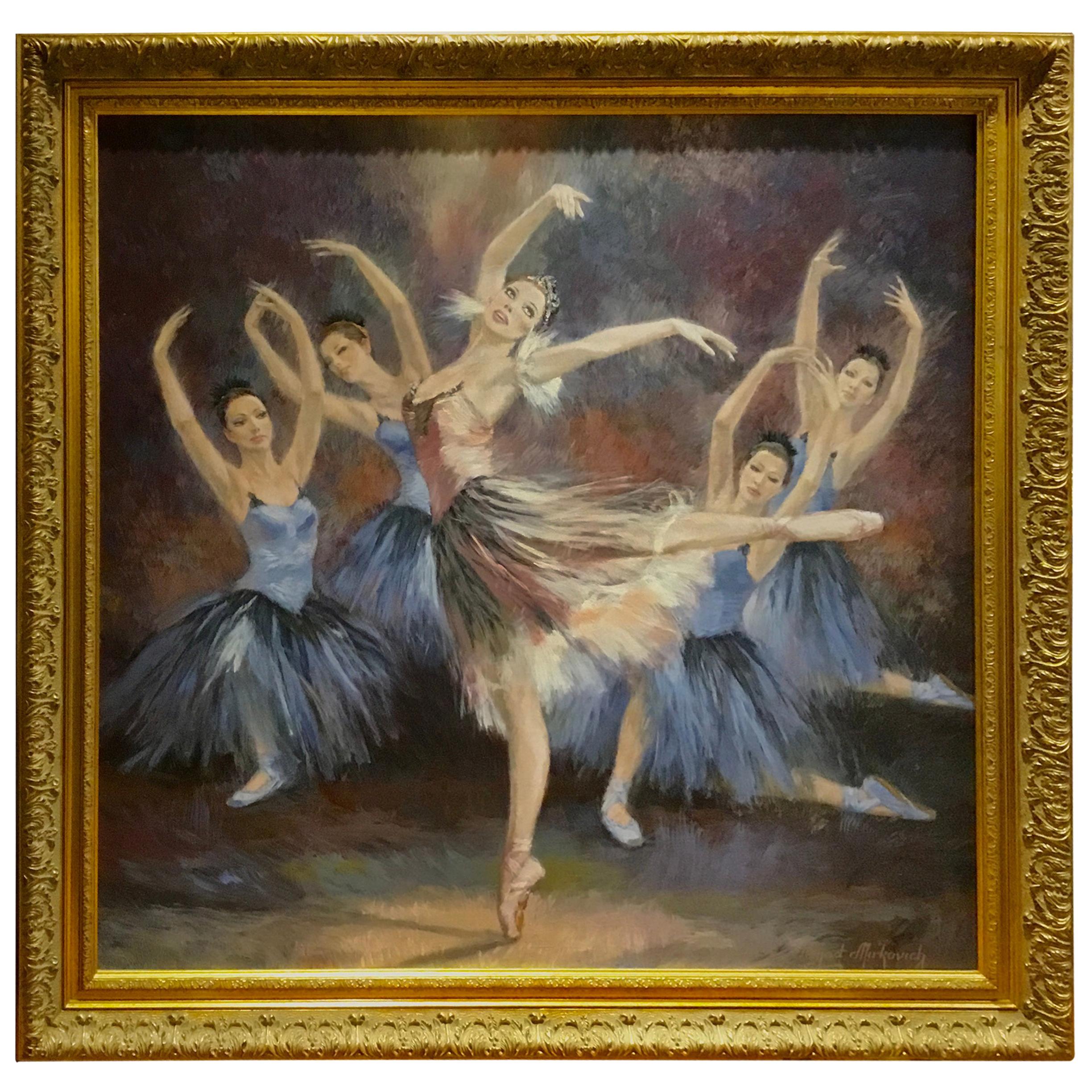 “Ballerinas” by Nenad Mirkovich acrylic painting