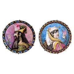 BALLEROY & Co., Joseph Albert PONSIN, Pareja de láminas adornadas con retratos