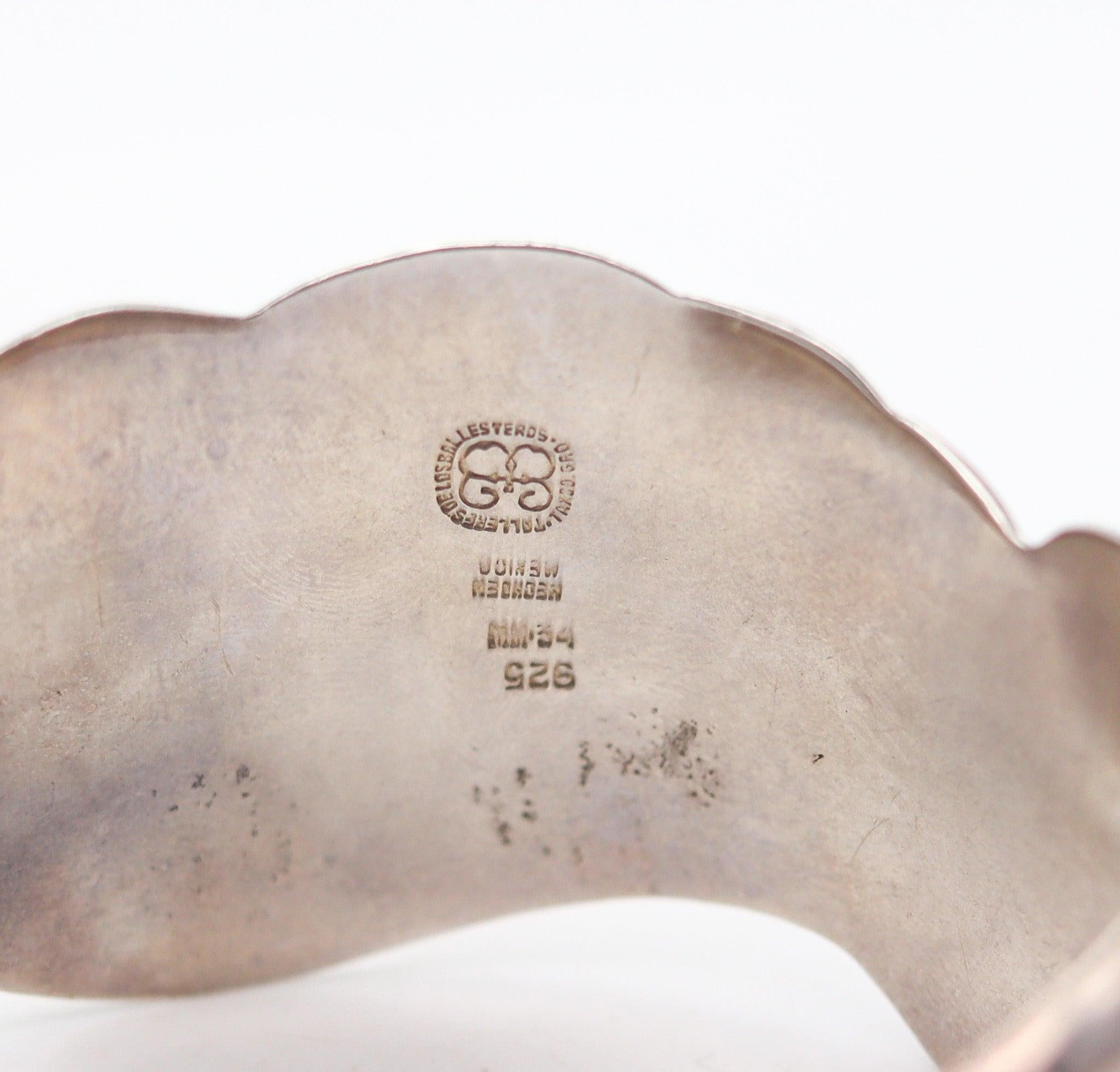 BALLESTEROS 1970 Modernist Cuff Bracelet In Solid .925 Sterling Silver 2