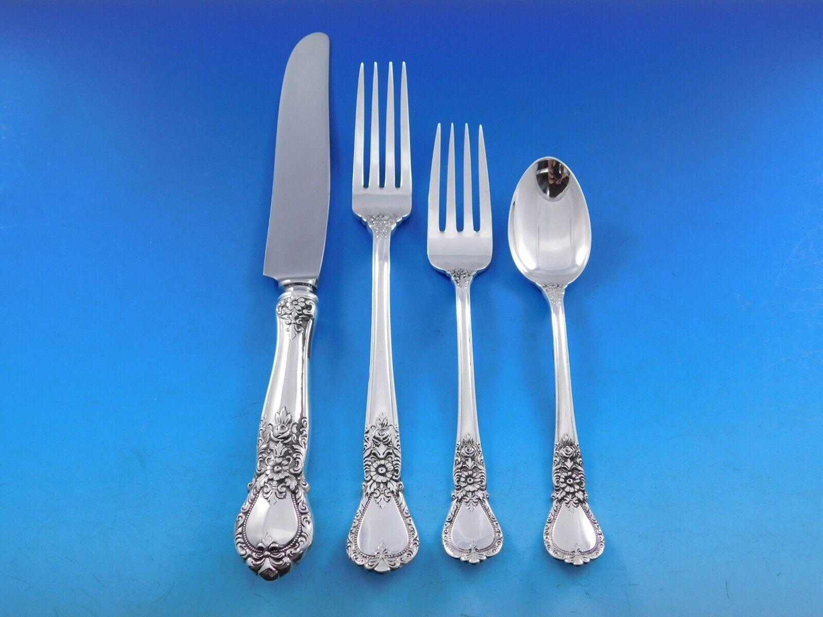 Ballet by Weidlich Set di posate in argento Sterling 8 Servizio 60 pezzi Dimensione Cena In condizioni ottime in vendita a Big Bend, WI
