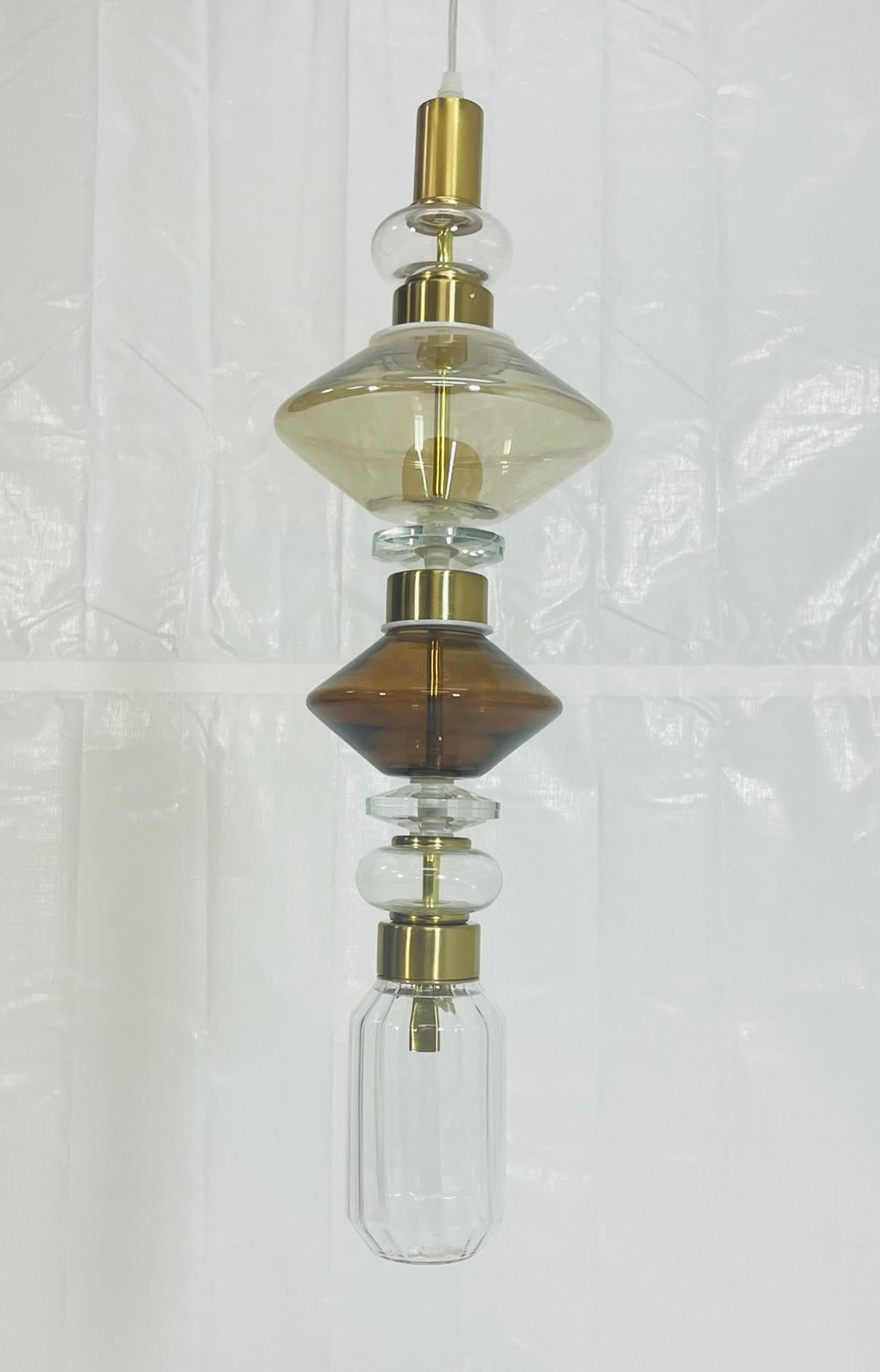 Laiton Pendentif Ballet No. 2 par Massimiliano Raggi pour Sicis, Italie - Verre d'art moderne en vente