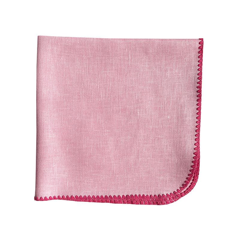 American Ballet Pink Linen Crocheted Placemat and Napkin Table Setting - Set of 4