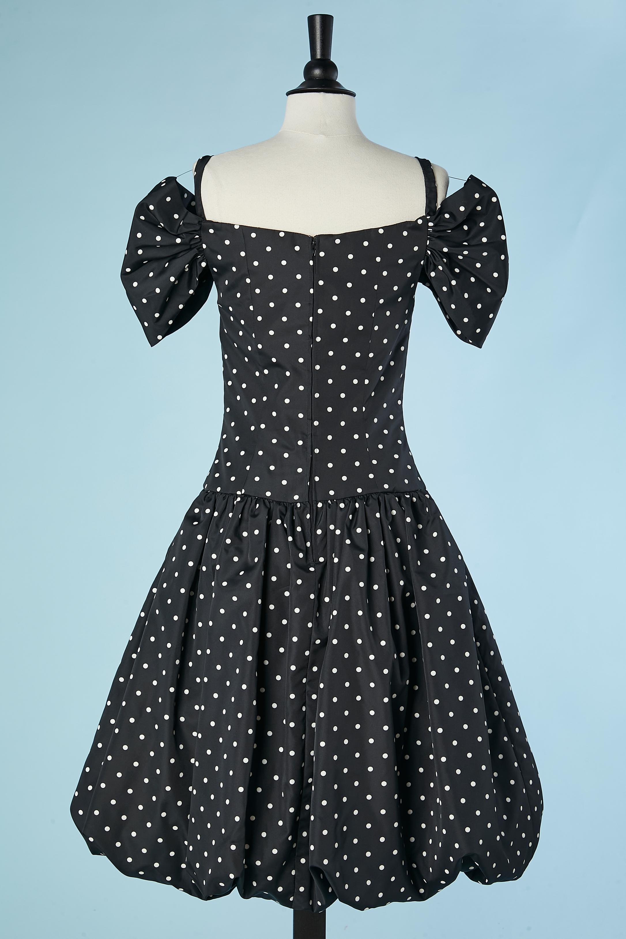 Ballon Polka-dots cocktail dress A.J Barri Circa 1980 1