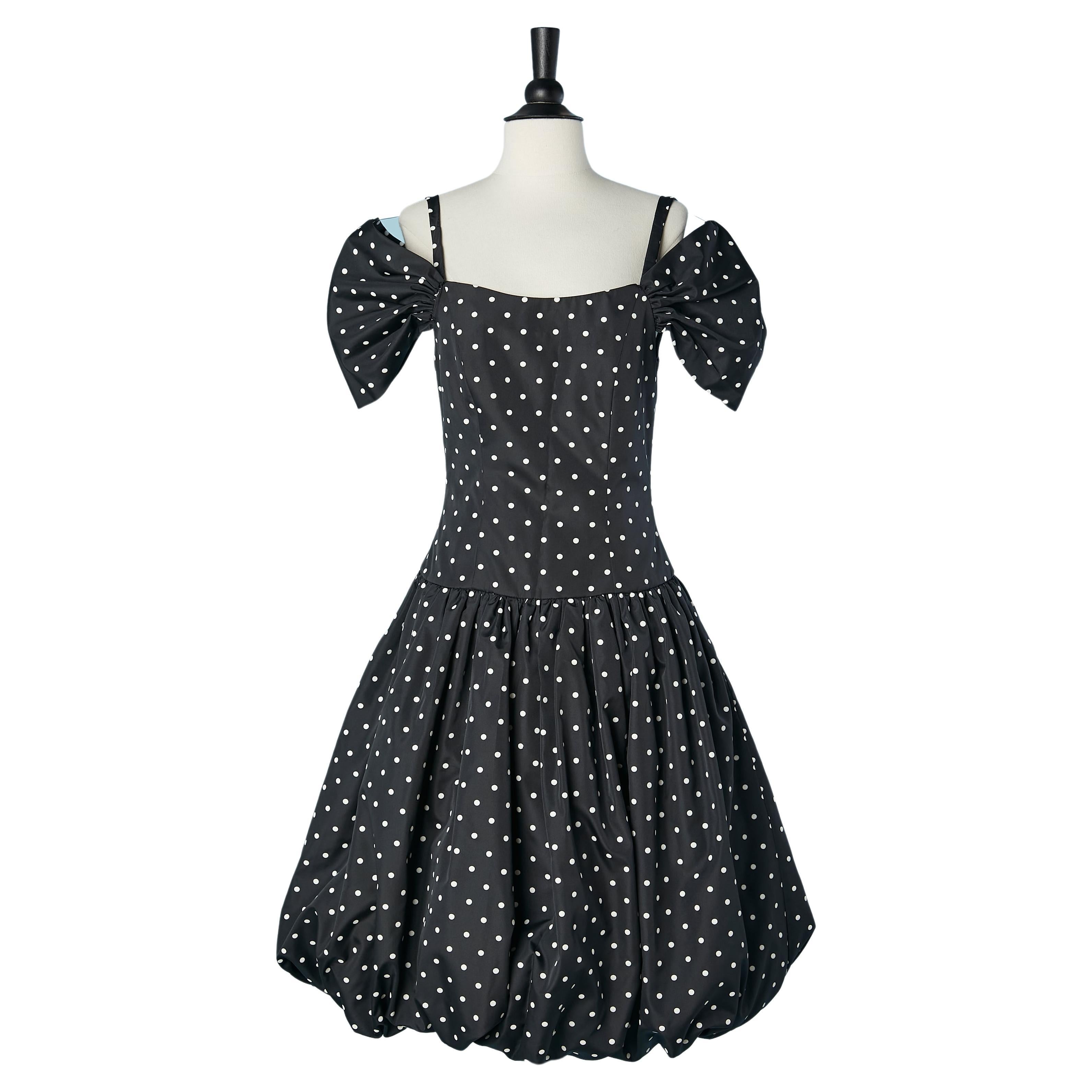 Ballon Polka-dots cocktail dress A.J Barri Circa 1980