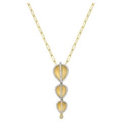 Balloon Shaped Connected Pendant with Pave Diamonds Made in 14k Yellow Gold