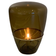 Balloon Small Stehleuchte von Brokis aus rauchbraunem Glas und Messingoberfläche