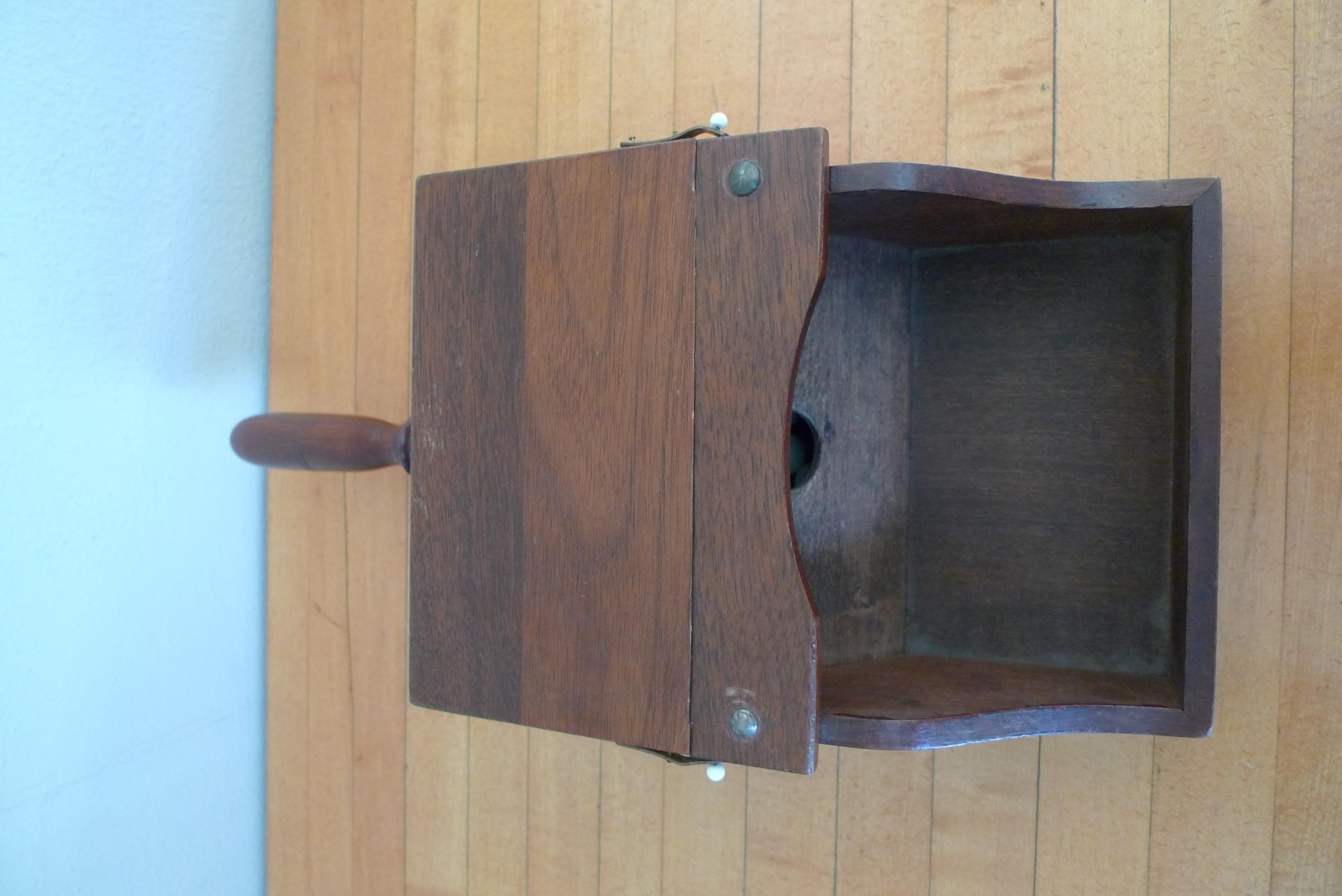 Ballot Box with Black and White Glass Balls in Handheld Lidded Walnut Box For Sale 6