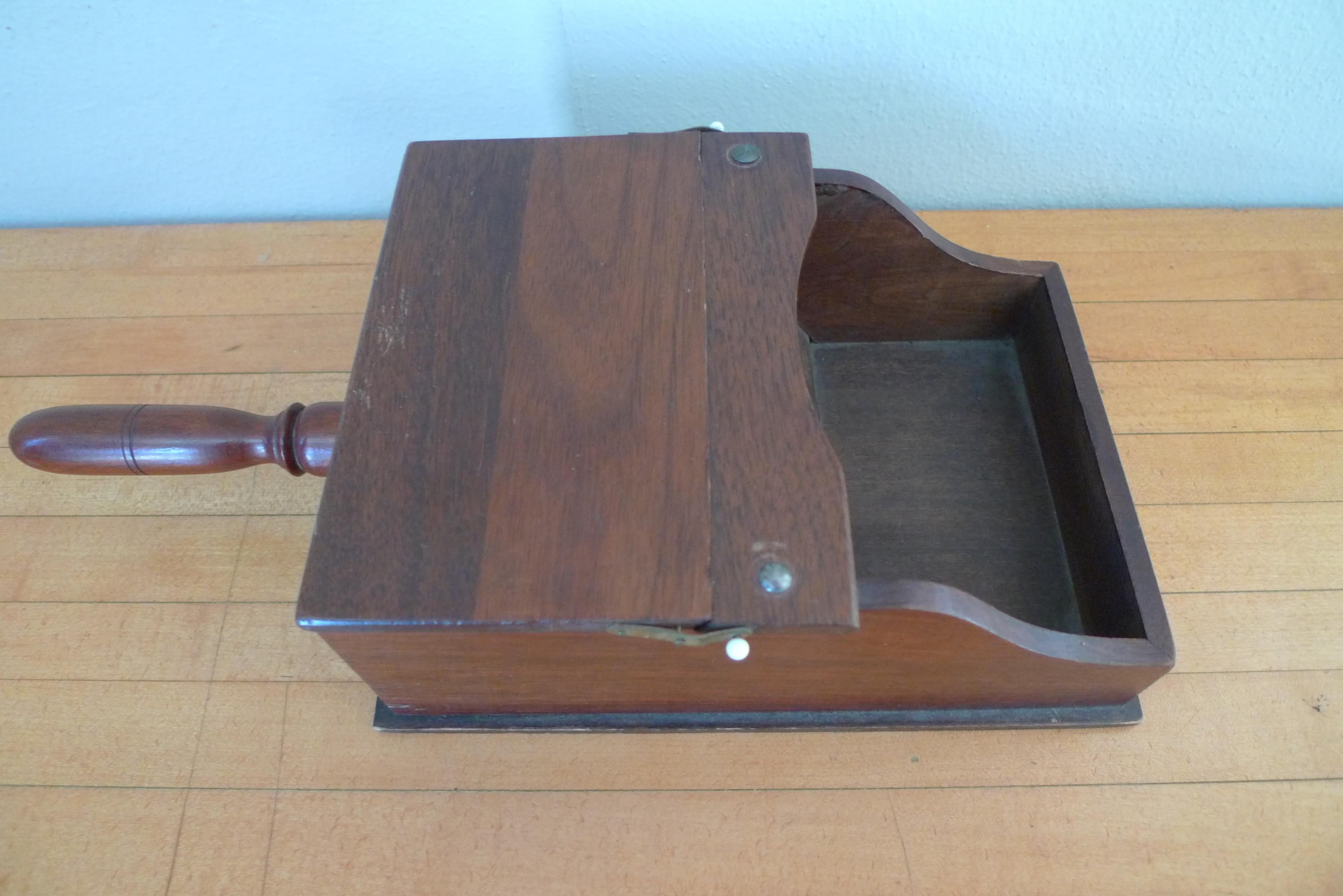 Ballot Box with Black and White Glass Balls in Handheld Lidded Walnut Box For Sale 7