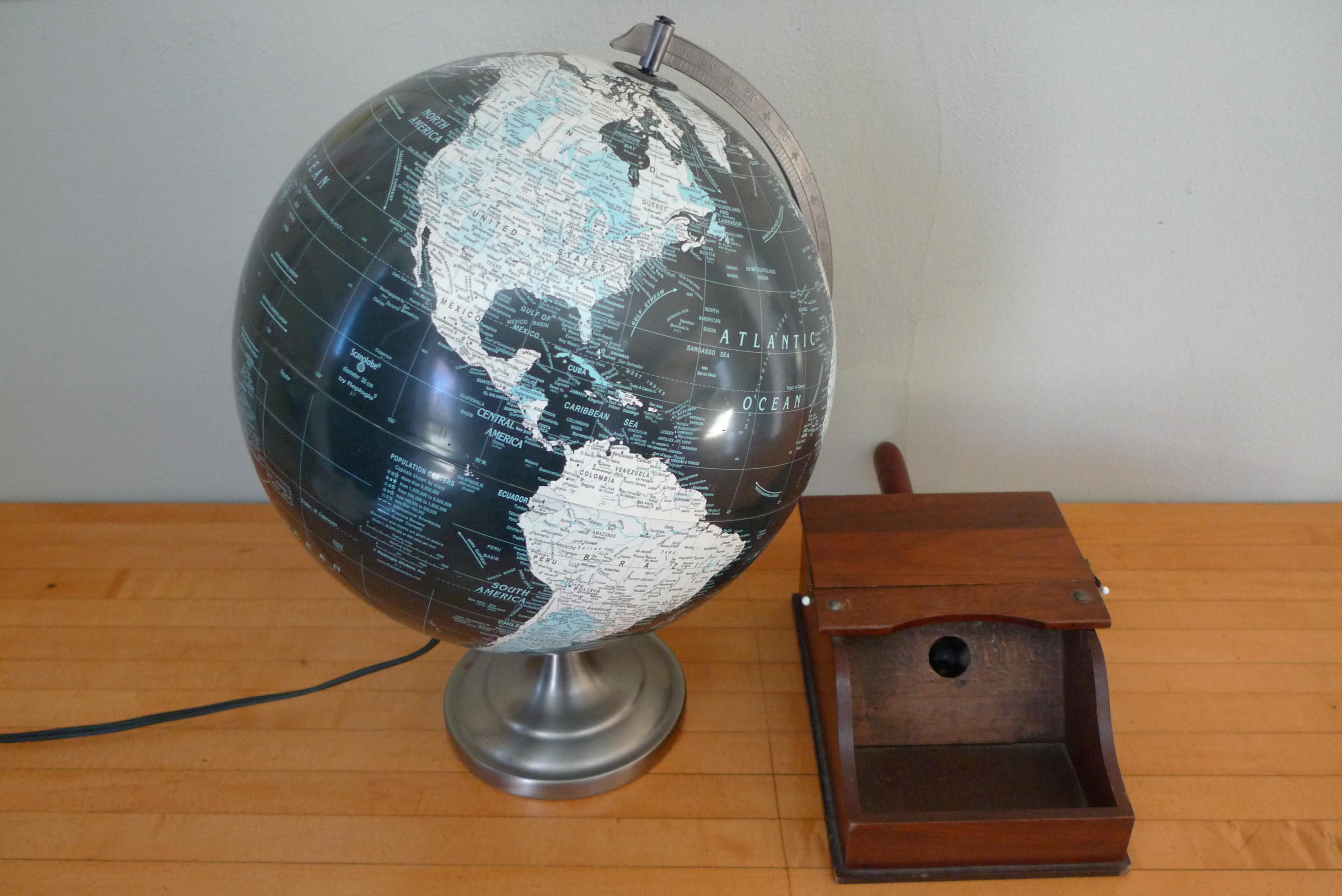 Ballot Box with Black and White Glass Balls in Handheld Lidded Walnut Box For Sale 9