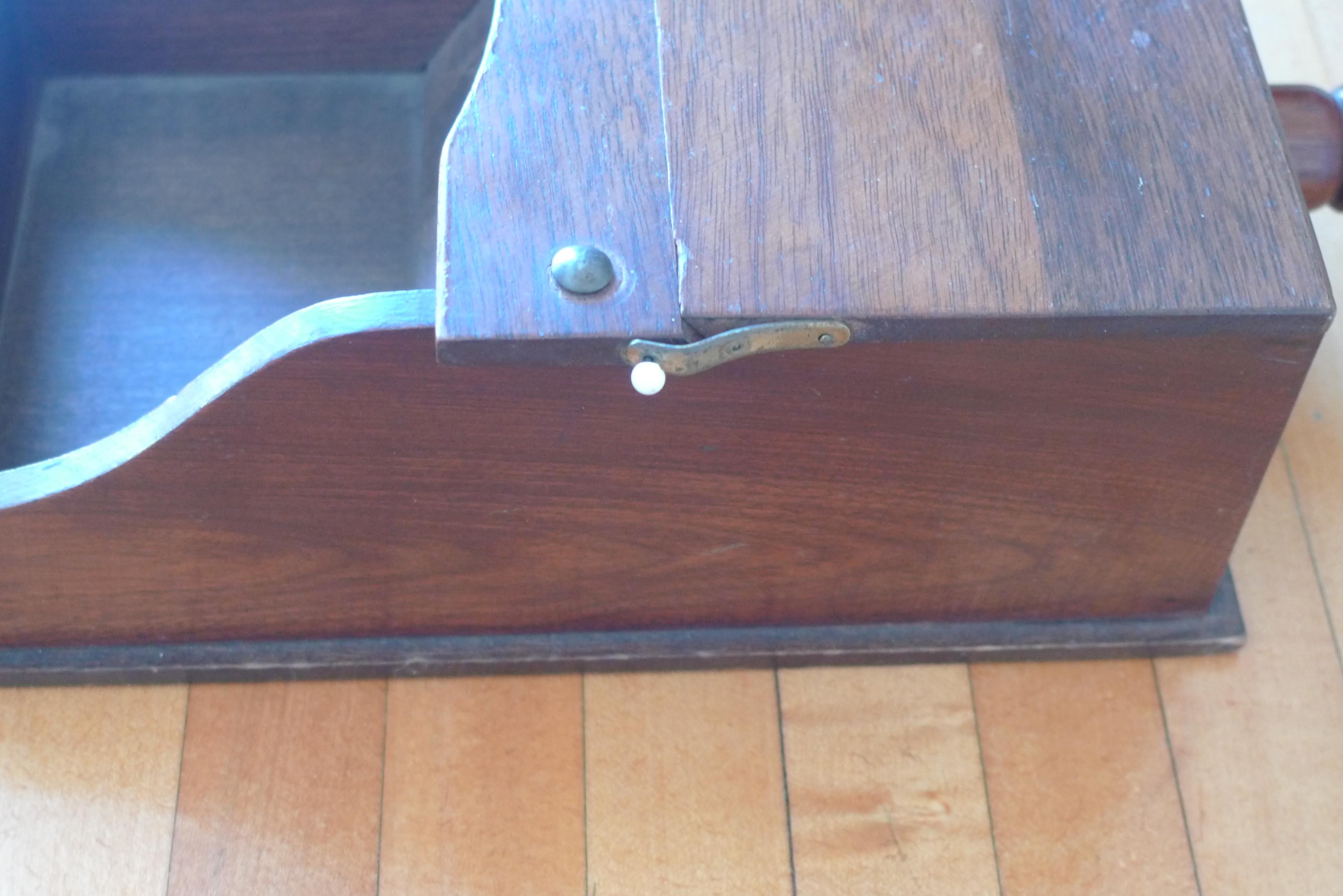 Ballot Box with Black and White Glass Balls in Handheld Lidded Walnut Box For Sale 12