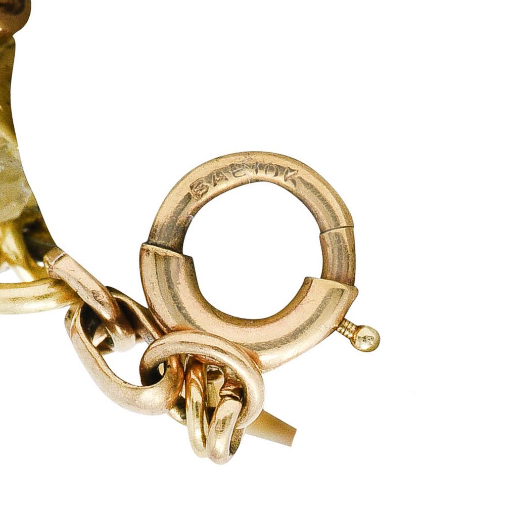 Ballou & Co. Inc. Antique Enamel Two-Tone Gold Charm Bracelet 3