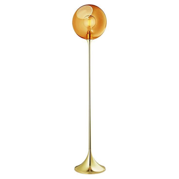 Ballroom Floor Lamp, Amber with LED Globe Bulb Ø5 For Sale