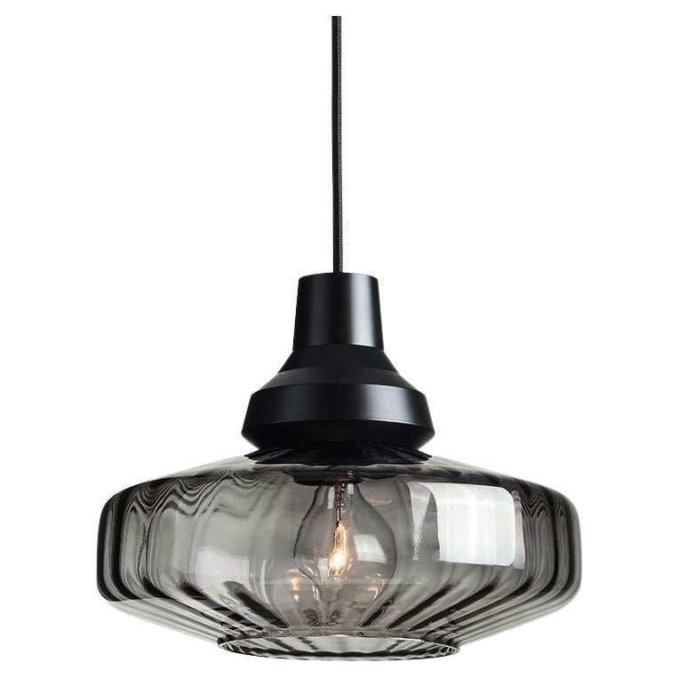 New Wave Optic Pendant Light Smoke For Sale