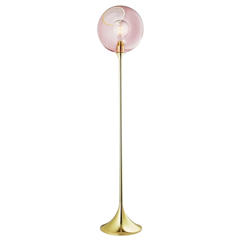 Ballroom Floor Lamp, Pink with LED Globe Bulb Ø5