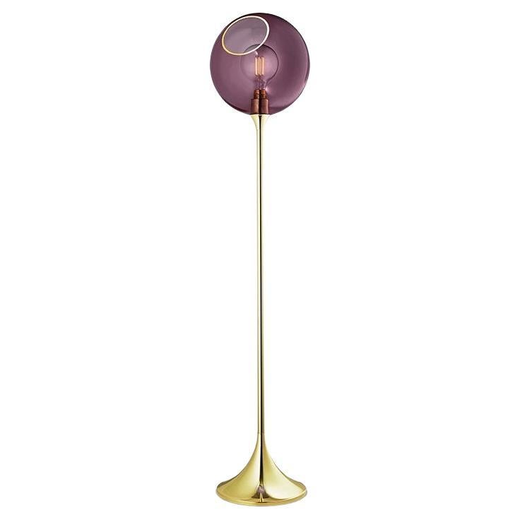Ballroom Floor Lamp, Purple Rain with LED Globe Bulb Ø5