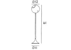 Ballroom Floor Lamp, Smoke with LED Globe Bulb Ø5