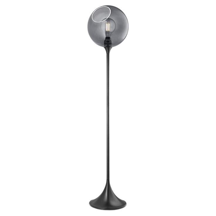 Ballroom Floor Lamp, Smoke with LED Globe Bulb Ø5 For Sale