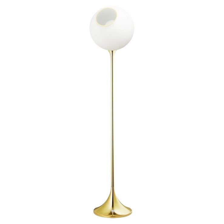 Ballroom Floor Lamp, White Snow with LED Globe Bulb Ø5 