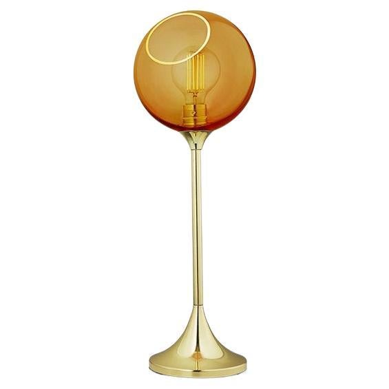 Ballroom Table Lamp, Amber with LED Globe Bulb Ø3 For Sale