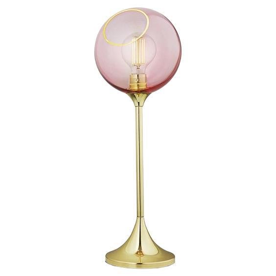 Ballroom Table Lamp, Pink with LED Globe Bulb Ø3 For Sale