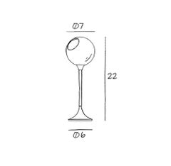 Ballroom Table Lamp, Smoke with LED Globe Bulb Ø3