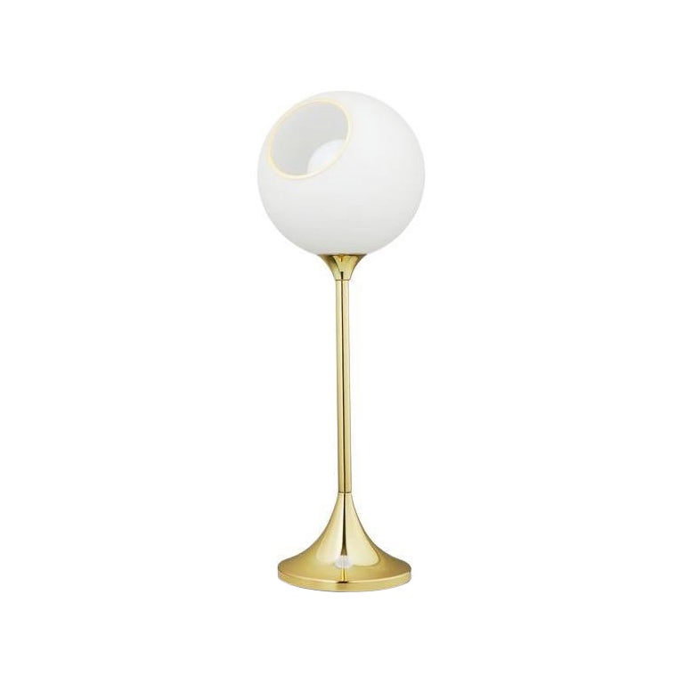 Ballroom Table Lamp, White Snow with LED Globe Bulb Ø3