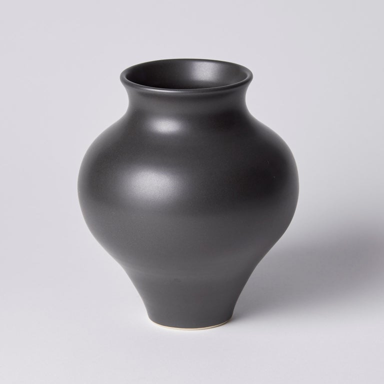 Balluster Vase, a unique black / ebony porcelain vase by Vivienne Foley