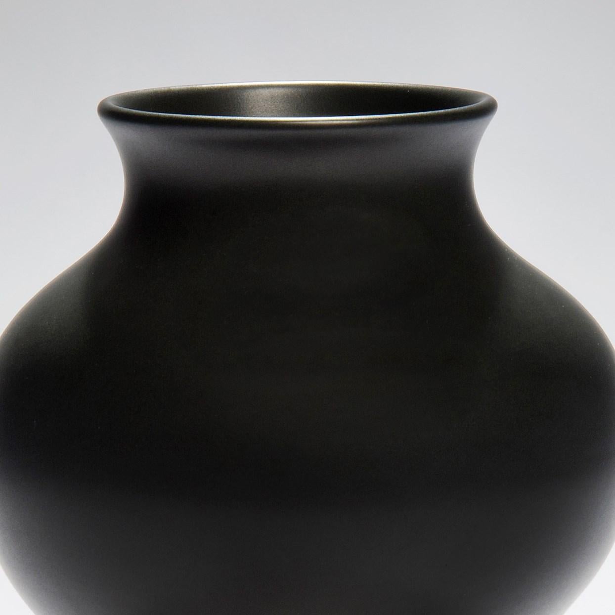 Organic Modern Balluster Vase, a unique black / ebony porcelain vase by Vivienne Foley
