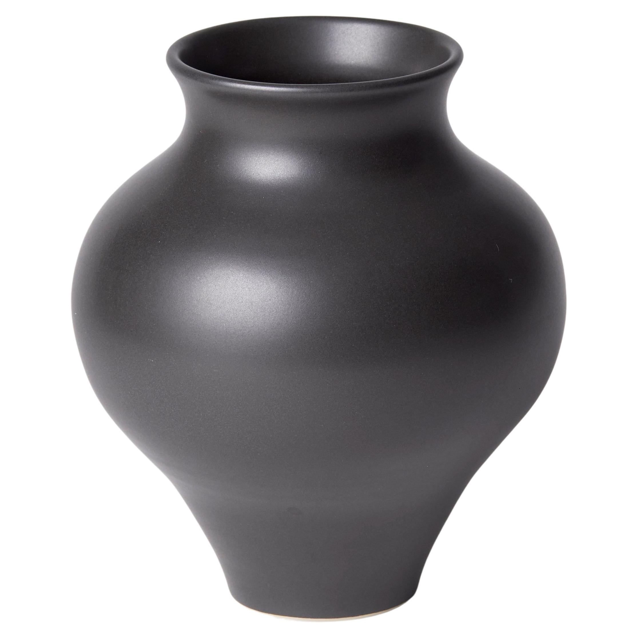 Balluster Vase, a unique black / ebony porcelain vase by Vivienne Foley