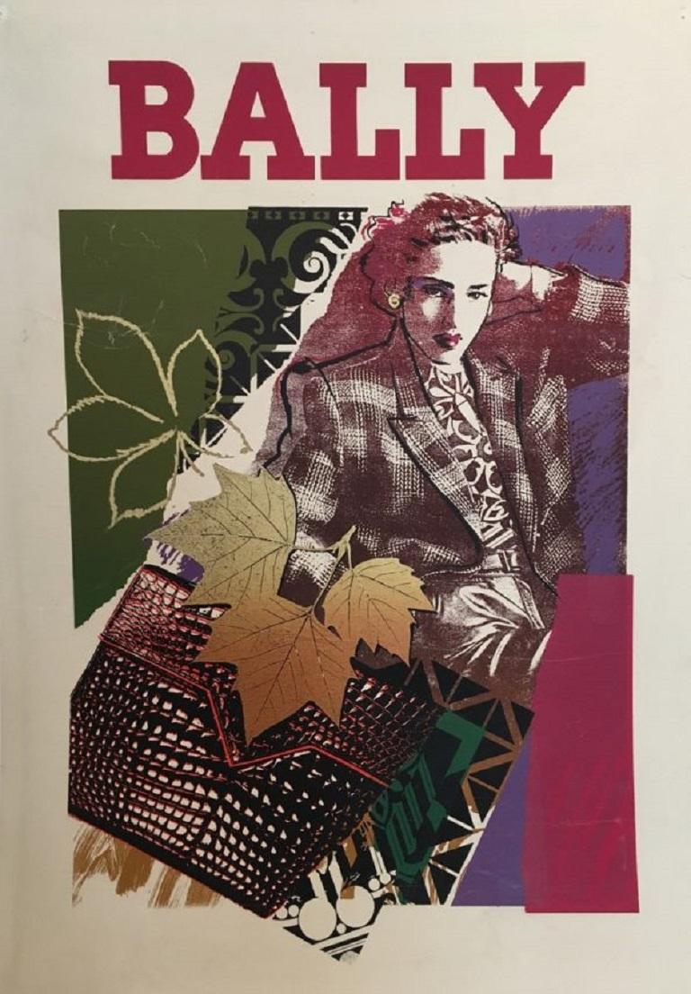 Bally bag 1970s vintage poster original vintage poster.