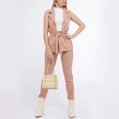 Bally Beige Watersnake Leather and Suede Metal Frame Shoulder Bag