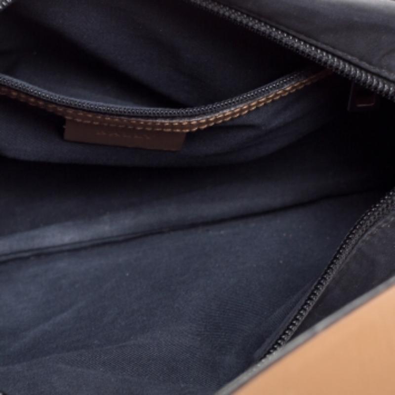 Borsa Baguette in nylon e pelle Bally nero/beige in vendita 1