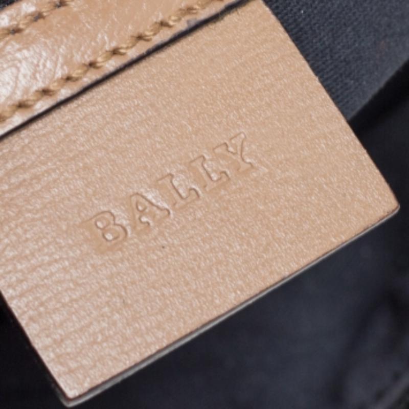 Borsa Baguette in nylon e pelle Bally nero/beige in vendita 2