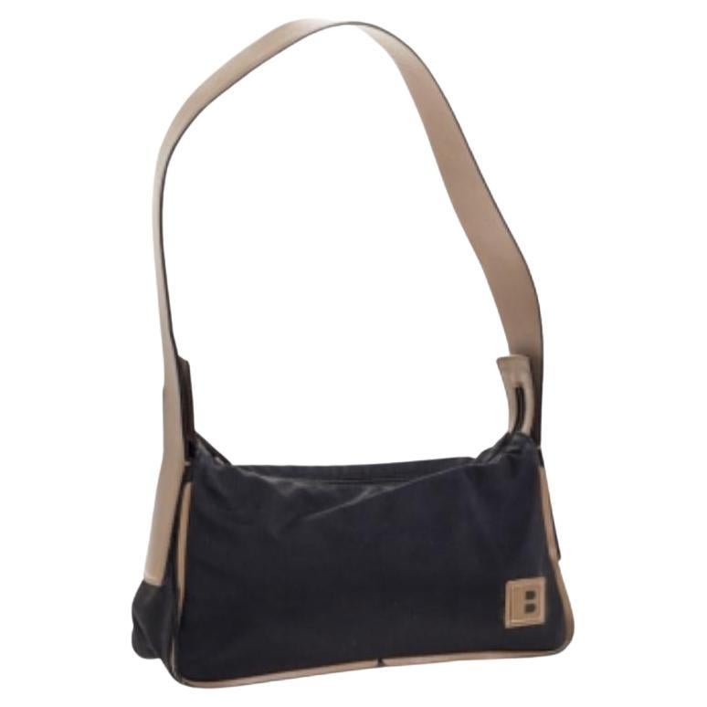 Borsa Baguette in nylon e pelle Bally nero/beige in vendita